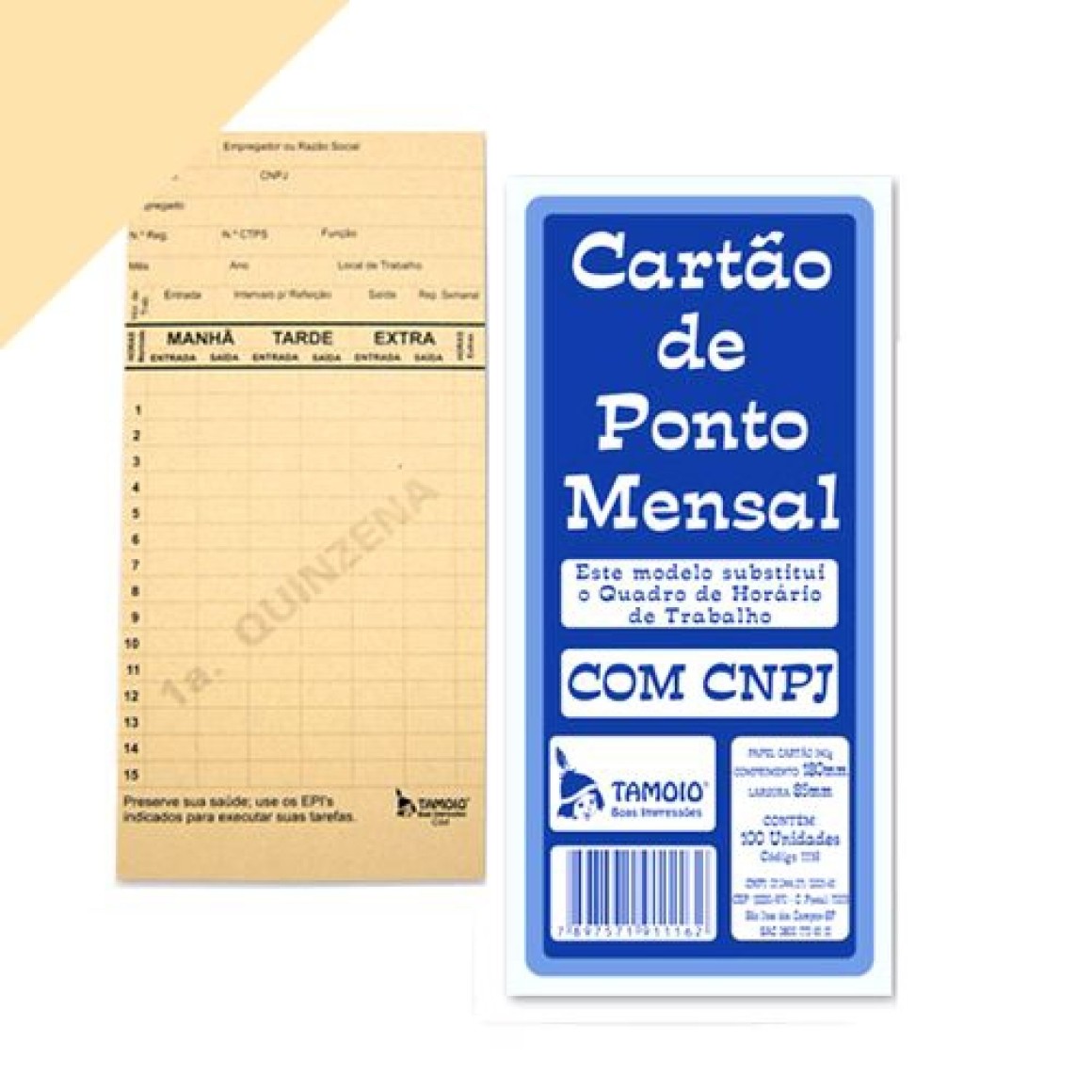 Cartão Ponto Tamoio Azul Com CNPJ C/100 Unidades - Papelaria Criativa